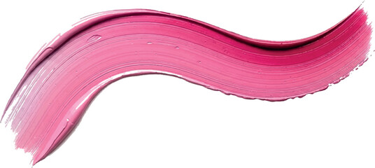Pink lipstick or paint smear swatch isolated on a white background.