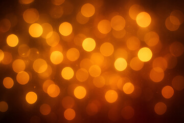 Obraz premium Warm Orange and Gold Bokeh Background with Sparkling Light Circles