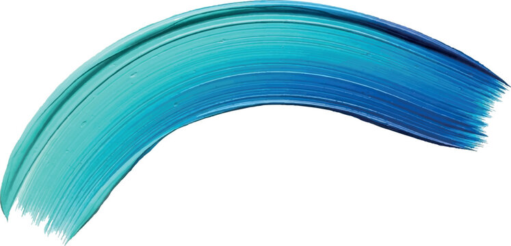Vibrant curved brush stroke with blue and green gradient paint.