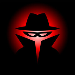 Incognito detective anonymous spy sign symbol design vector