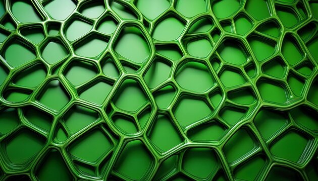 green plastic mesh creating abstract geometric pattern