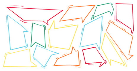 Hand drawn crayon speech bubbles set. Brushstroke texture comic bubbles. Vector EPS 10