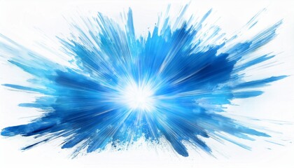 a burst of blue light against on a white background