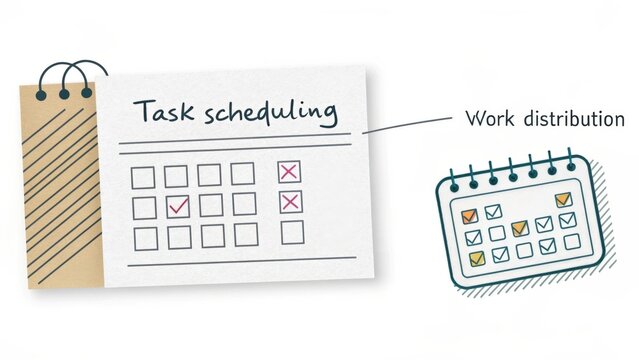 Task Scheduling Board and Calendar Icon
