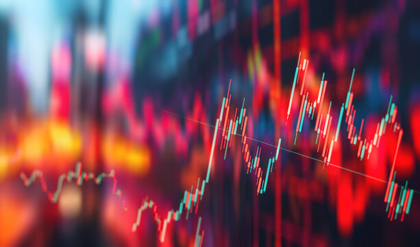 Cryptocurrency and financial charts showing digital coins, trading graphs, and investment data on a screen - Powered by Adobe