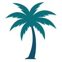 Simple tropical palm tree silhouette a classic symbol of summer and vacation isolated on white background