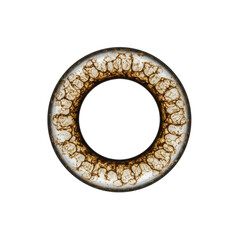 Perfectly circular, translucent coffee ring with crisp textured rim & intricate patterns, isolated on solid transparent, even studio lighting, top-down macro. Concept of subtle beauty in everyday