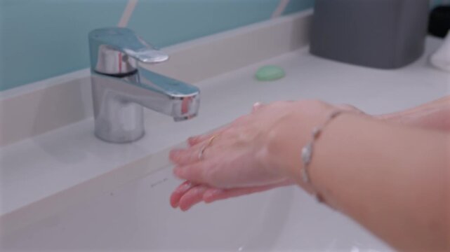 Woman mixing enzyme cleansing powder with water. Part of morning beauty routine series