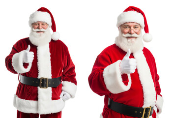 Two santa claus isolated on white