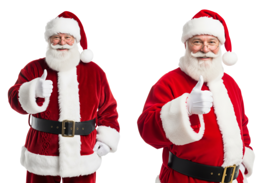 Two santa claus isolated on white