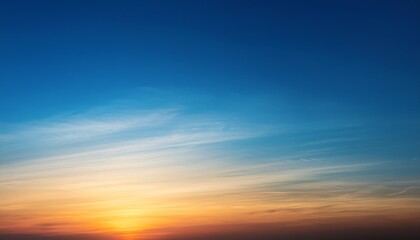 Obraz premium Sky Gradient From Blue To Orange Sunset