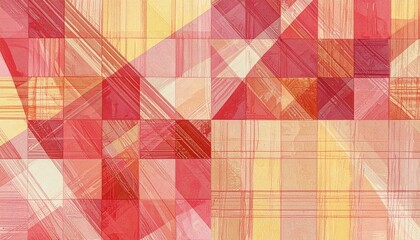 Abstract Geometric Pattern Background with Warm Red and Yellow Tones