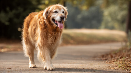 Cute fat dog sad because excess weight. Modern problem of obesity in pets due to overfeeding with food and treats. Concept diet and fight against excess weight in dogs and awareness of animal health