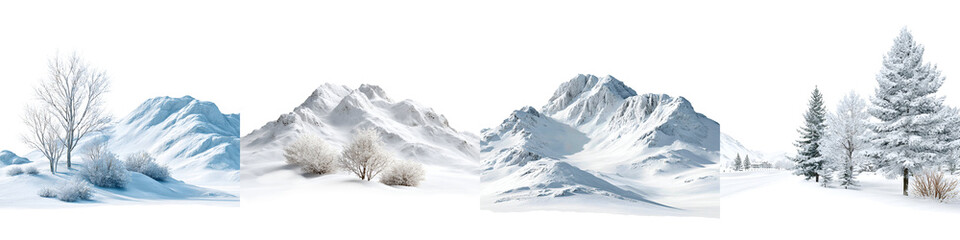 Obraz premium Winter Mountain Landscapes: Snowy Scene Collection