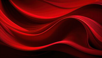 Abstract Red Waves Flowing Smoothly Elegant Dark Background Motion.