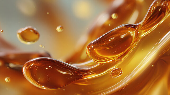 An abstract and artistic shot of some viscous droplets