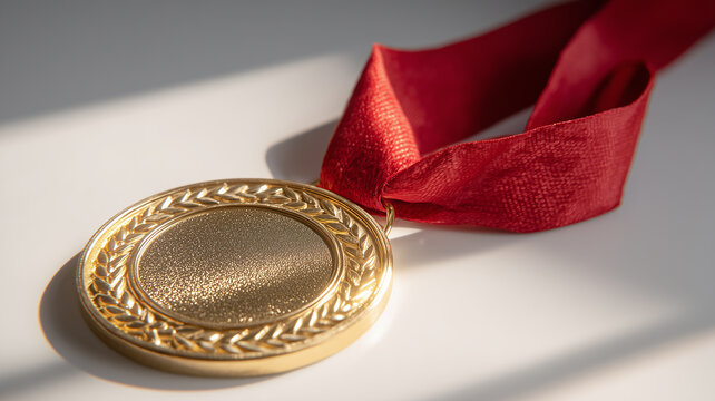 A gold medal symbolizing recognition of achievement and the concept of celebrating personal or professional success through merit and accomplishment.
