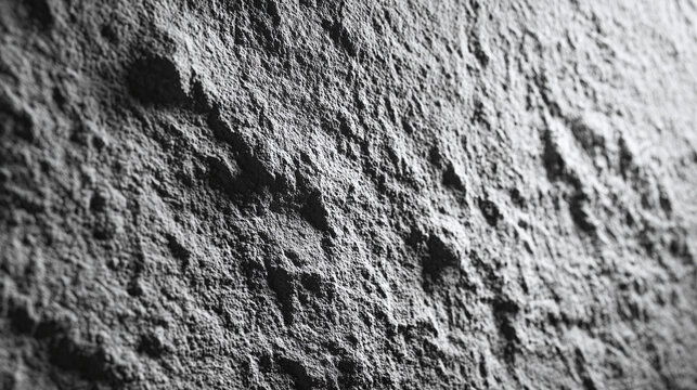 A detailed, textured view of rugged rock surface in monochrome