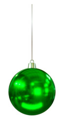 Vintage 3D Green Christmas Ball Ornament on a String