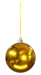 Vintage 3D Golden Christmas Ball Ornament on a String