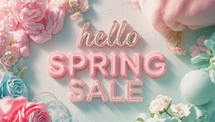 Spring Sale Announcement With Flowers and Pastel Colors for Seasonal Promotions