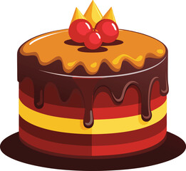 Stylized decadent chocolate illustration banner advertisement