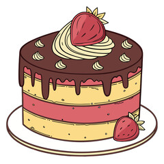 Stylized vector illustration of a decadent chocolate dessert banner