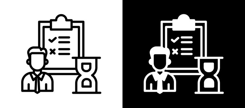 Time Management whiteblack icon