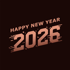 Happy new year 2026 dynamic text effect, festive greeting design