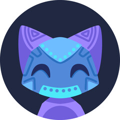 Cute robot icon with friendly face and antenna. Perfect AI chatbot avatar for digital assistant apps, tech support interfaces, and virtual communication platforms.
