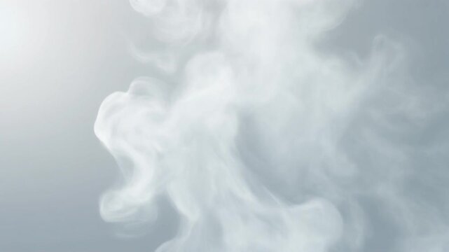 Ultra Slow Motion: Ethereal Water Vapor Gently Rising and Swirling on Soft Sunlit Background