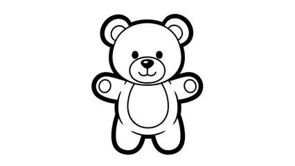 Obraz premium Cute Cartoon Teddy Bear with Outstretched Arms on White Background