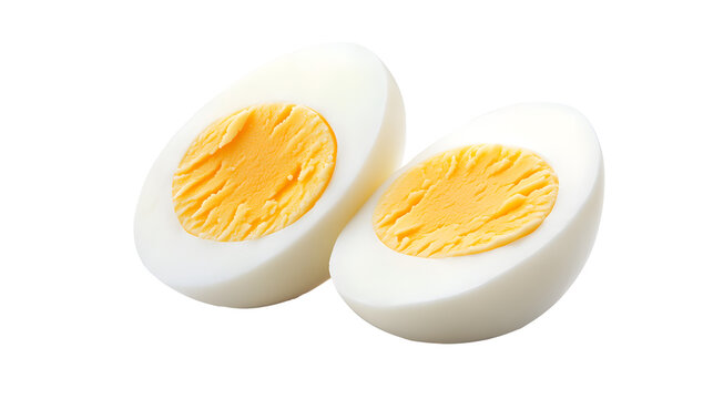 Two halves of a hard boiled egg isolated on transparent background , ai generated image. - Powered by Adobe