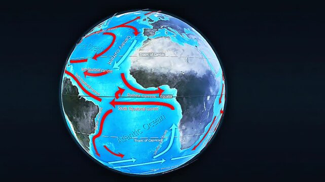 Ocean currents globe view