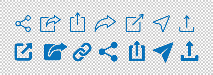 Share link icon set. user interface symbol for social media website and mobile app vector illustration