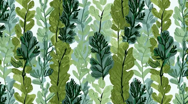 A vibrant pattern featuring an array of lush green leaves, perfect for design and nature inspired projects.