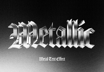 Silver Metal Text Effect Mockup