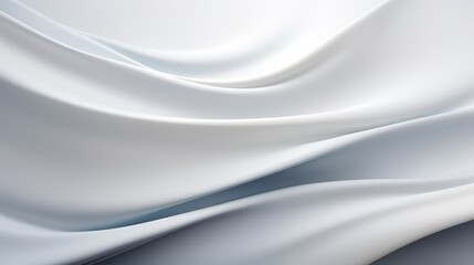 A smooth, flowing abstract design in shades of white and light gray, creating a sense of elegance and tranquility.