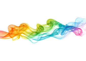 Colorful Smoke Swirls isolated on a transparent background 