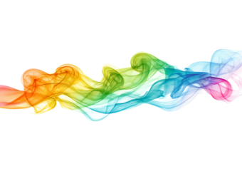 Colorful Smoke Swirls isolated on a transparent background 