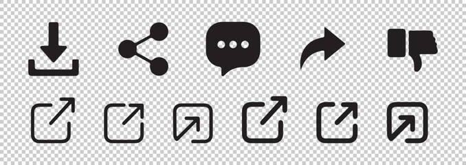 Download and share vector icons set isolated on transparent background social media vector icons collection