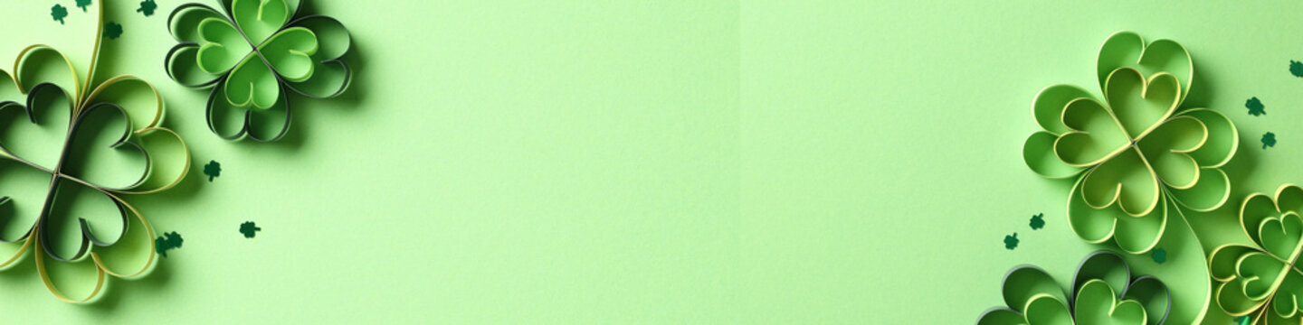 google form header-clover kurukuru paper art 、Googleフォームのヘッダー　くるくるクローバー