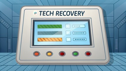 Technology Interface Displaying Data Recovery Process