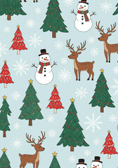 Fototapeta premium Seamless Patterns Marry Cristmas