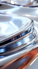 Abstract Silver Liquid Surface With Reflective Highlights And Ripples Showing Smooth Waves And Metallic Sheen In Studio Lighting