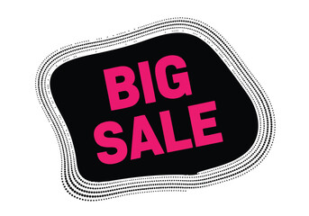 Bold 'BIG SALE' promotional graphic with a distinctive dotted border on a clean white background for impactful advertising material