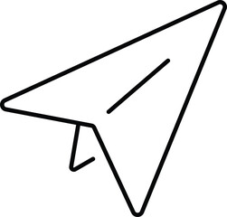 A paper airplane flying line icon