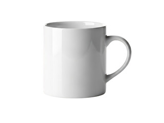 White ceramic mug for coffee or tea isolated for branding or template mockup