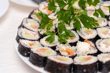 Sushi sensation with delicate flavors and beautiful presentation, a perfect culinary art in Japan