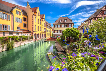Colmar, France. Town of Colmar little Venice colorful canal view